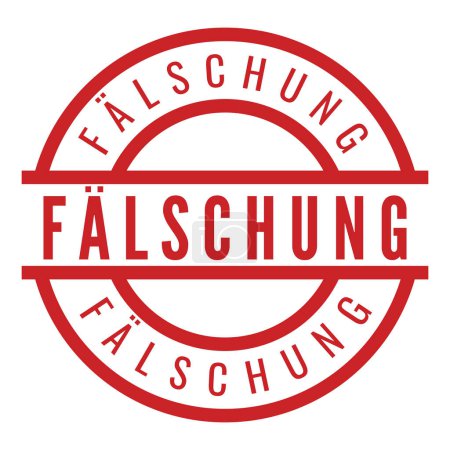 Sello grunge aislado Flschung rojo, etiqueta engomada, ilustración de vector de signo