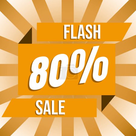 Téléchargez les illustrations : Vente Flash 80 off discount banner Vector 80 off offre à durée limitée super discount promotion offre spéciale 80 discount - en licence libre de droit