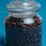 a jar of coffee beans