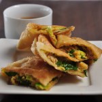Martabak Telor or Martabak Telur. Savory pan-fried pastry stuffed with egg, meat and spices