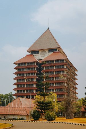Depok, Indonesia - October 8, 2023: University of Indonesia rectorate building