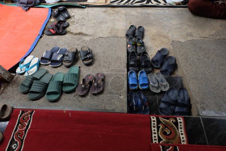 jakarta, Indonesia: december 10 2024. Various shapes and colors of sandals