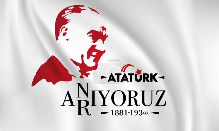 Téléchargez les illustrations : Le fondateur de la République turque Mustafa Kemal Ataturks Death Day anniversary. 10 novembre, Jour commémoratif d'Ataturk. Modèle de conception vectorielle
. - en licence libre de droit