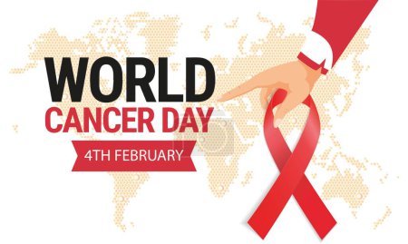 Illustration for World Cancer day is observed every year on February 4, to raise awareness of cancer and to encourage its prevention, detection, and treatment. Vector illustration - Royalty Free Image