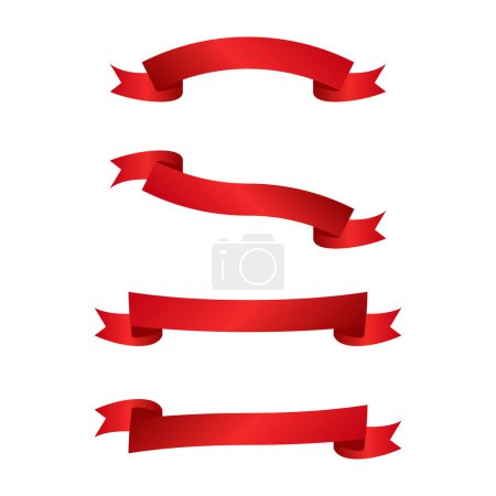 Foto de Conjunto de cintas rojas, pancartas, insignias, etiquetas colección en blanco plantilla vector - Imagen libre de derechos