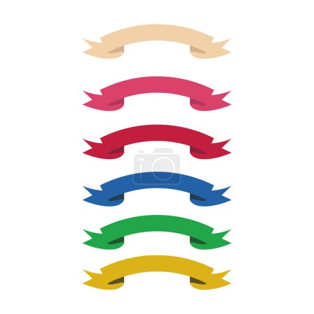 Illustration for Set of ribbons in different colors on a white background. vector illustration - Royalty Free Image