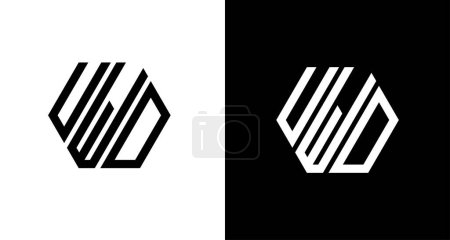 Foto de Plantilla de diseño de monograma de logotipo uwd letra moderna y elegante. Versión en blanco y negro - Imagen libre de derechos