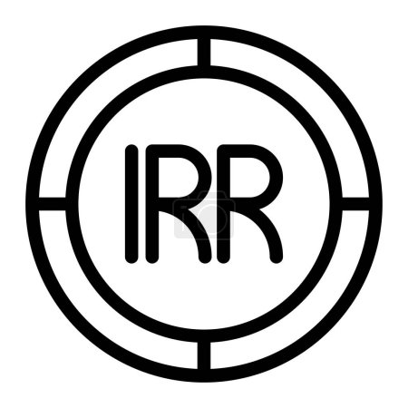 Foto de Icono de moneda Rial. Icono de vector IRR de esquema para diseño web aislado sobre fondo blanco - Imagen libre de derechos