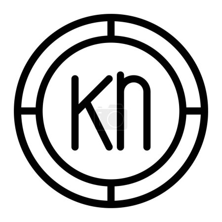 Ilustración de Kuna kroasia icono. Esquema kuna vector icono para el diseño web aislado sobre fondo blanco - Imagen libre de derechos