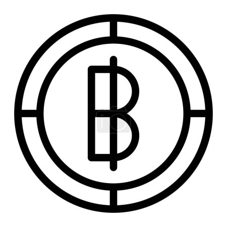 Foto de Icono de moneda baht. Esquema baht vector icono para el diseño web aislado sobre fondo blanco - Imagen libre de derechos