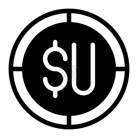 uruguayan peso coin icon flat style. illustration graphique vectorielle pour web, UI et App design mobile isolé sur fond blanc