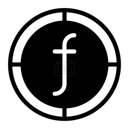 Ilustración de Florin Coin icono plano. Ilustración simple de símbolo de dinero icono de vectores para el diseño web, aplicación móvil y ui. aislado sobre fondo blanco - Imagen libre de derechos