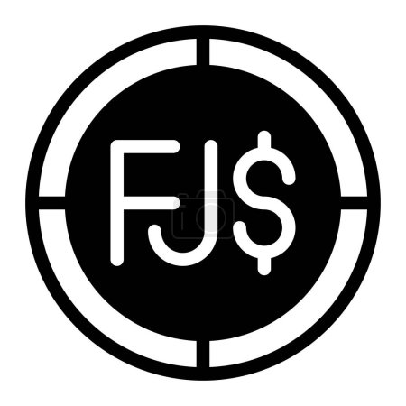 Icône argent Fidji. Illustration simple de l'icône vectorielle d'argent Fidji pour la conception web isolée sur fond blanc