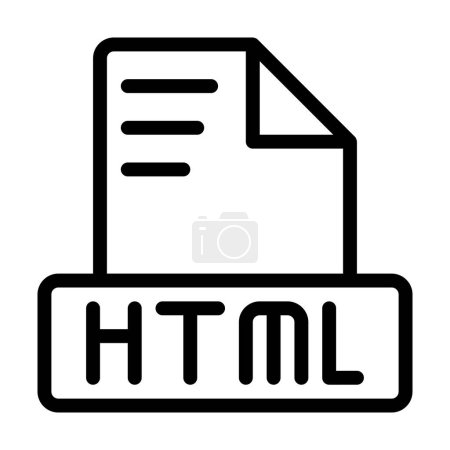 Html File Icon. Extensión del archivo Outline. iconos símbolos de formato de archivo. Ilustración vectorial. se puede utilizar para interfaces de sitios web, aplicaciones móviles y software