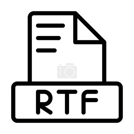 RTF File Icon. Tracer l'extension de fichier. icônes symboles de format de fichier. Illustration vectorielle. peut être utilisé pour les interfaces de site Web, les applications mobiles et les logiciels