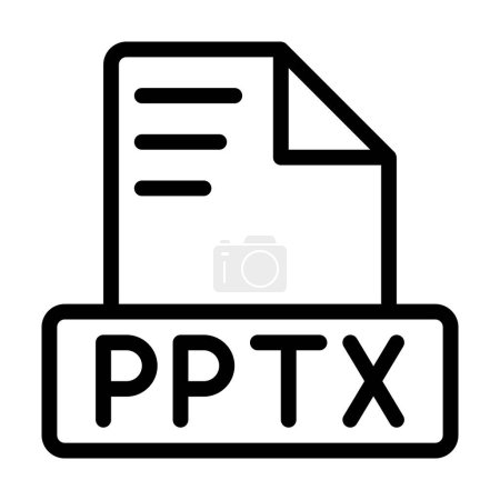 Foto de Icono de archivo PPTX. Extensión del archivo Outline. iconos símbolos de formato de archivo. Ilustración vectorial. se puede utilizar para interfaces de sitios web, aplicaciones móviles y software - Imagen libre de derechos