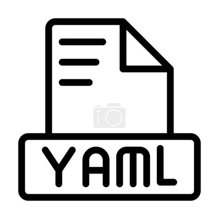 Foto de Yaml File Icon. Extensión del archivo Outline. iconos símbolos de formato de archivo. Ilustración vectorial. se puede utilizar para interfaces de sitios web, aplicaciones móviles y software - Imagen libre de derechos