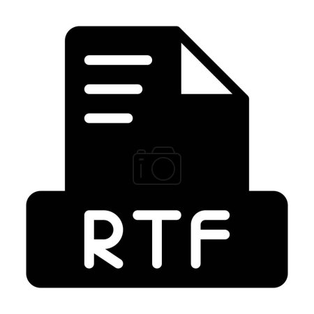Rtf file icon simple design solid style. document text file icon, vector illustration.