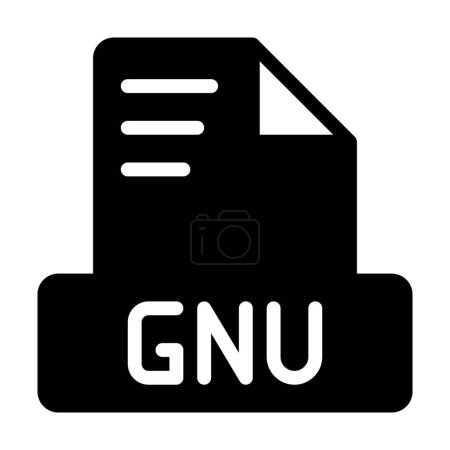 Gnu file icon simple design solid style. document text file icon, vector illustration.