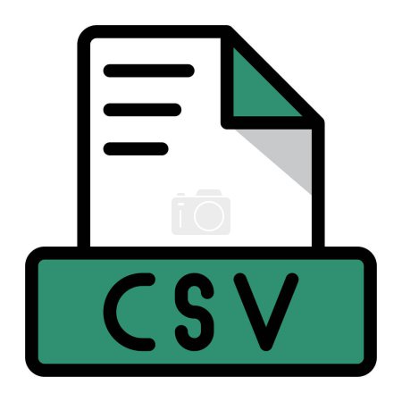 Ilustración de Icono de archivo Csv diseño de estilo colorido. formato de documento iconos de archivo de texto, Extensión, tipo de datos, ilustración vectorial. - Imagen libre de derechos
