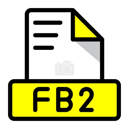 Fb2 file icon colorful style design. document format text file icons, Extension, type data, vector illustration.