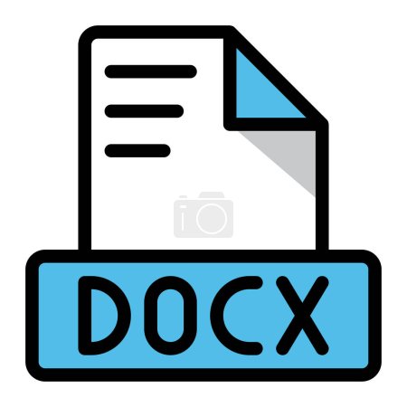 Docx file icon colorful style design. document format text file icons, Extension, type data, vector illustration.