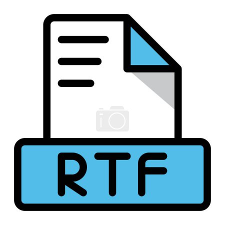 Rtf file icon colorful style design. document format text file icons, Extension, type data, vector illustration.
