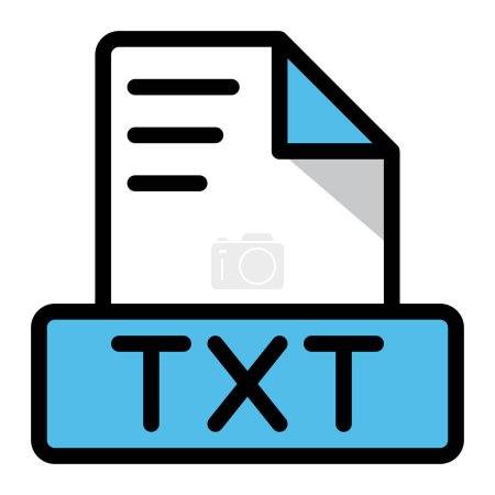 Txt file icon colorful style design. document format text file icons, Extension, type data, vector illustration.