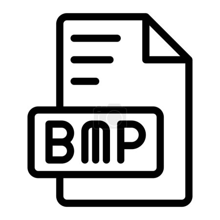 bmp icon outline style design image file. Symbole für Dateitypen im Format der Bildextension. Vektorillustration