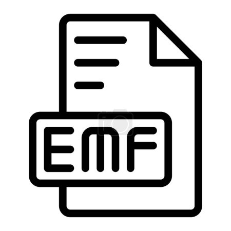 Illustration for Emf icon outline style design image file. image extension format file type icon. vector illustration - Royalty Free Image