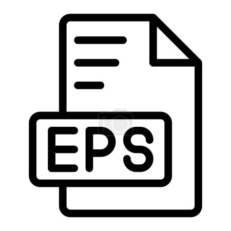 Eps icon outline style design image file. image extension format file type icon. vector illustration
