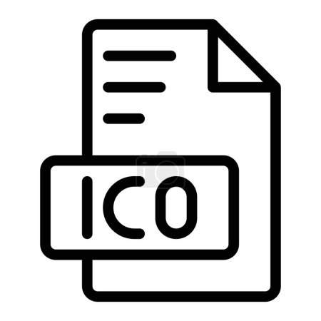 Illustration for Ico icon outline style design image file. image extension format file type icon. vector illustration - Royalty Free Image