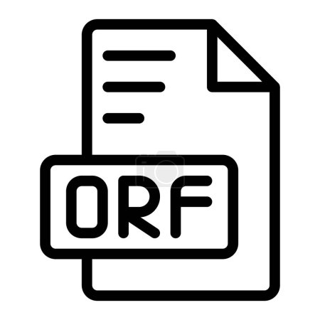 Orf icône contour style image de conception fichier. image extension format type de fichier icône. illustration vectorielle