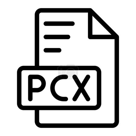 Pcx icon outline style design image file. image extension format file type icon. vector illustration