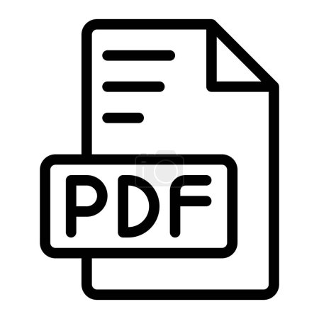 Illustration for Pdf icon outline style design image file. image extension format file type icon. vector illustration - Royalty Free Image