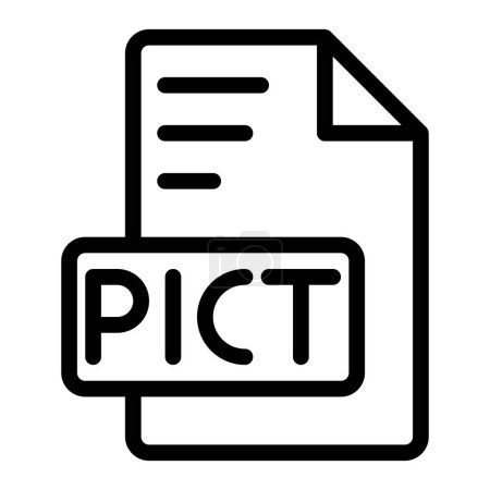 Icono de Pict bosquejo estilo diseño de archivo de imagen. imagen extensión formato tipo de archivo icono. ilustración vectorial