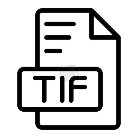 Tif icon outline style design image file. Dateityp-Symbol für die Bildverlängerung. Vektorillustration