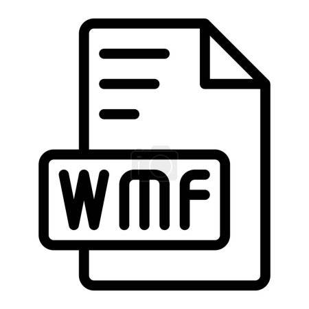 Wmf icono contorno estilo diseño de archivo de imagen. imagen extensión formato tipo de archivo icono. ilustración vectorial