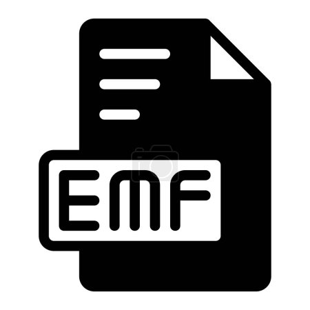 Emf Symbol Glyph Design. Dateityp-Symbol für die Bildverlängerung. Vektorillustration
