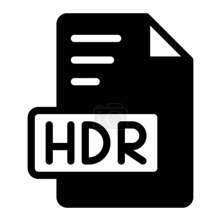 Hdr Icon Glyph design. image extension format file type icon. vector illustration