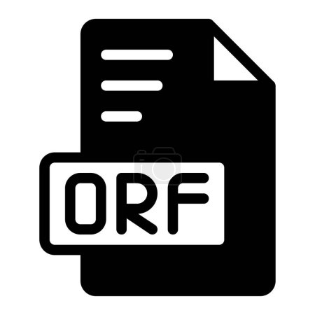 Orf Icon Glyph design. image extension format type de fichier icône. illustration vectorielle