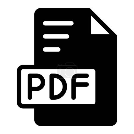 Foto de Pdf Icon Diseño de glifos. imagen extensión formato tipo de archivo icono. ilustración vectorial - Imagen libre de derechos