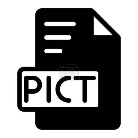 Pict Icon Glyph design. Dateityp-Symbol für die Bildverlängerung. Vektorillustration