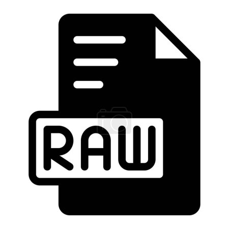 Raw Icon Glyph design. Dateityp-Symbol für die Bildverlängerung. Vektorillustration