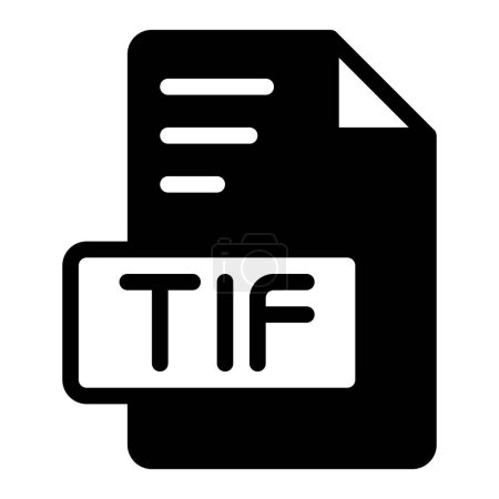 Tif Icon Glyph design. Dateityp-Symbol für die Bildverlängerung. Vektorillustration