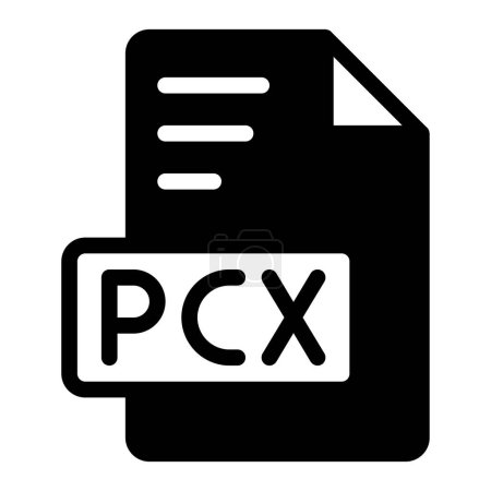 Pcx Icon diseño de glifos. imagen extensión formato tipo de archivo icono. ilustración vectorial
