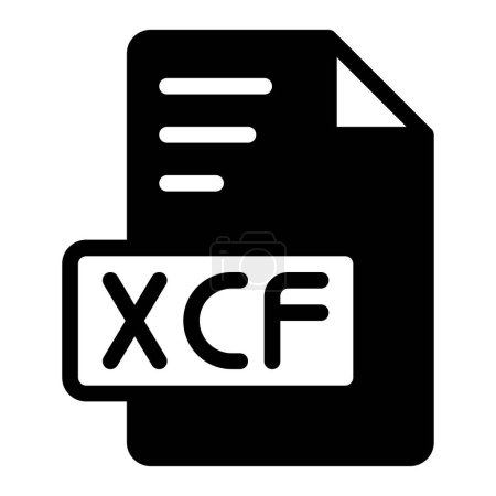 Xcf Icon Diseño de glifos. imagen extensión formato tipo de archivo icono. ilustración vectorial