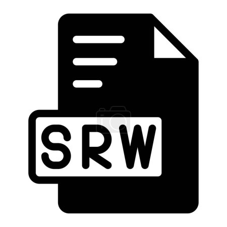Srw Icon Glyph design. Dateityp-Symbol für die Bildverlängerung. Vektorillustration