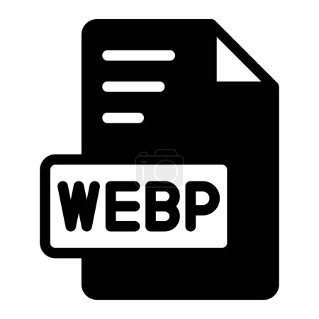Webp Icon Glyph design. Dateityp-Symbol für die Bildverlängerung. Vektorillustration