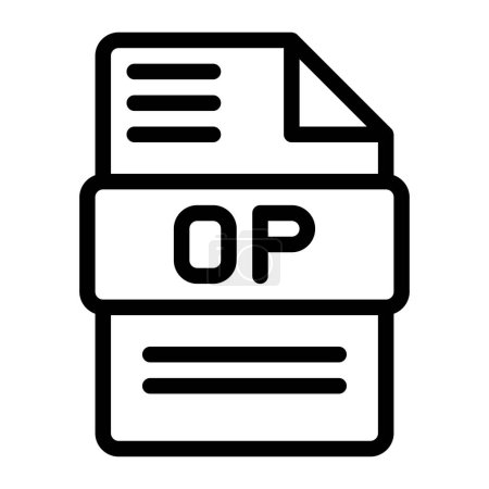 Op File type Icons. Audio Extension icon Outline Design. Vector Illustrations.